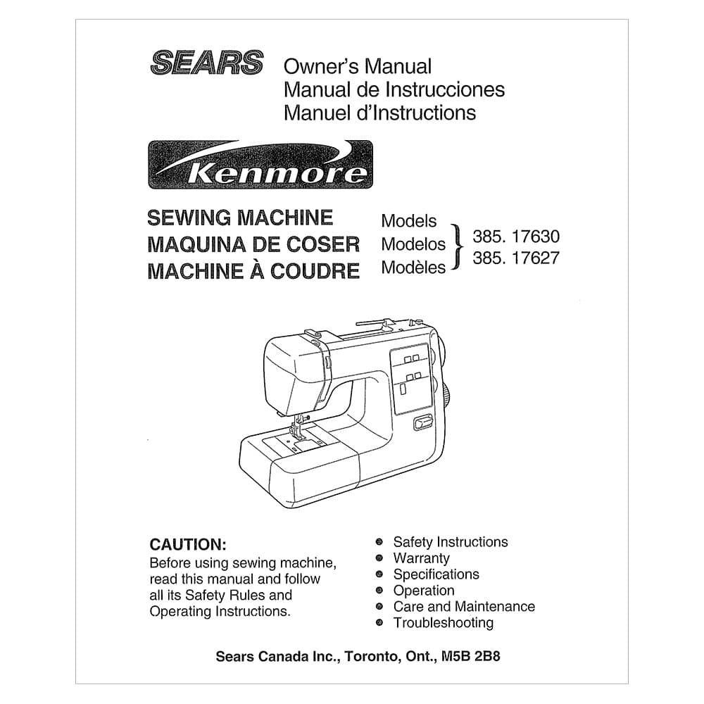 Kenmore 385.17627 Instruction Manual image # 121253