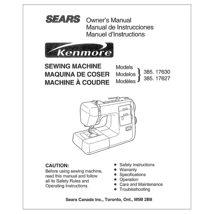 Kenmore 385.17630 Instruction Manual image # 117385