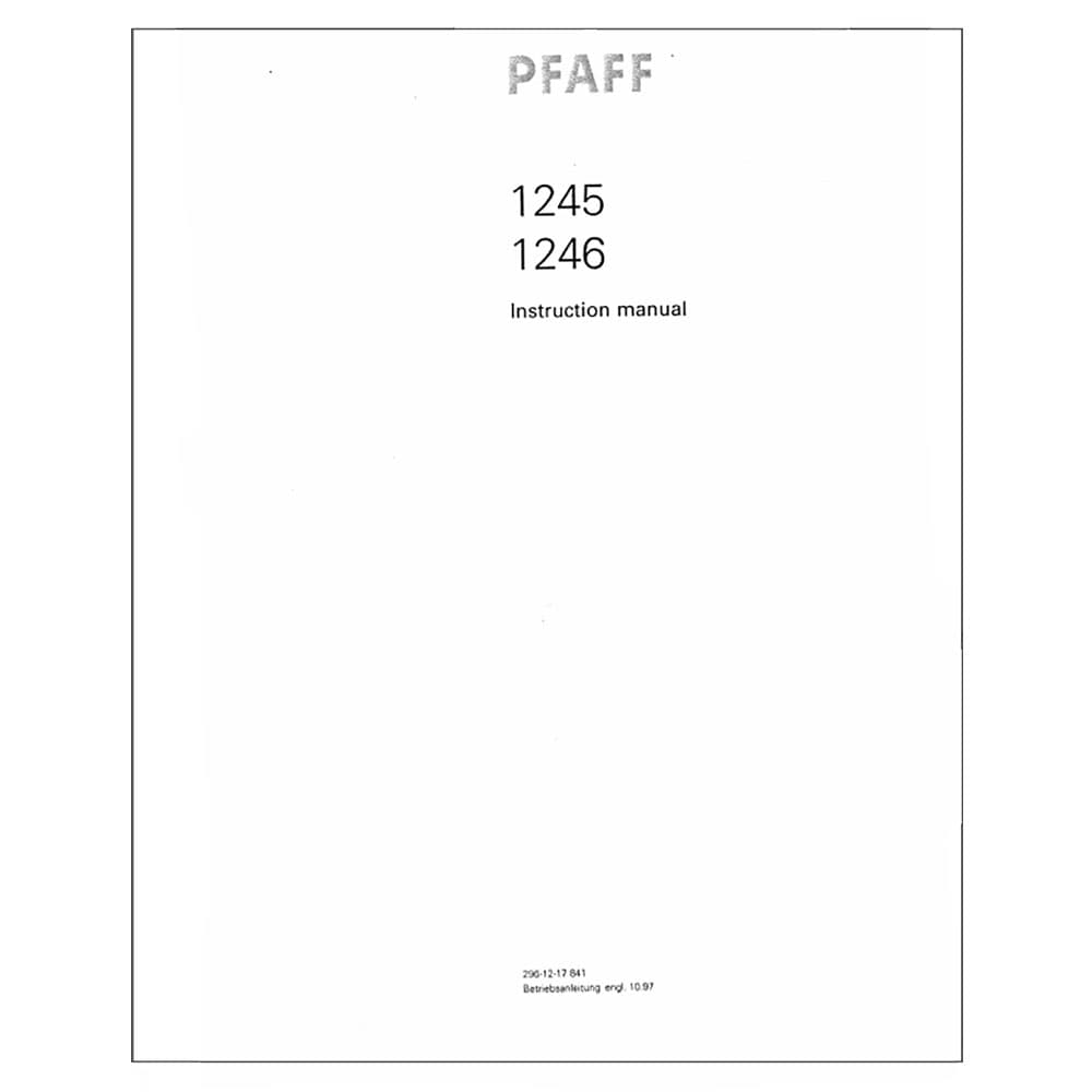 Pfaff 1246 Instruction Manual image # 122380