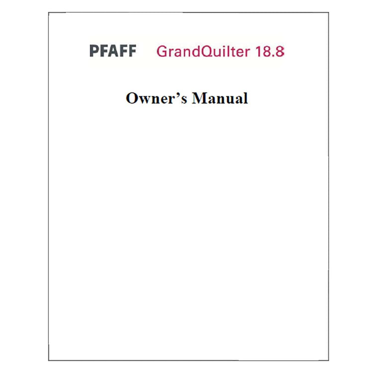Pfaff Grandquilter 18.8 Instruction Manual image # 122447