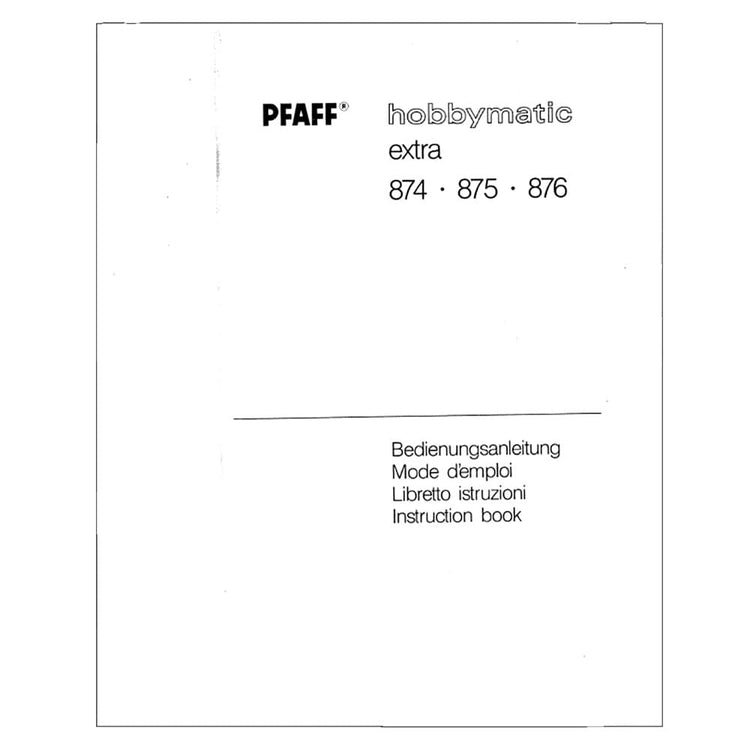 Pfaff 874 Hobbymatic Instruction Manual image # 123133