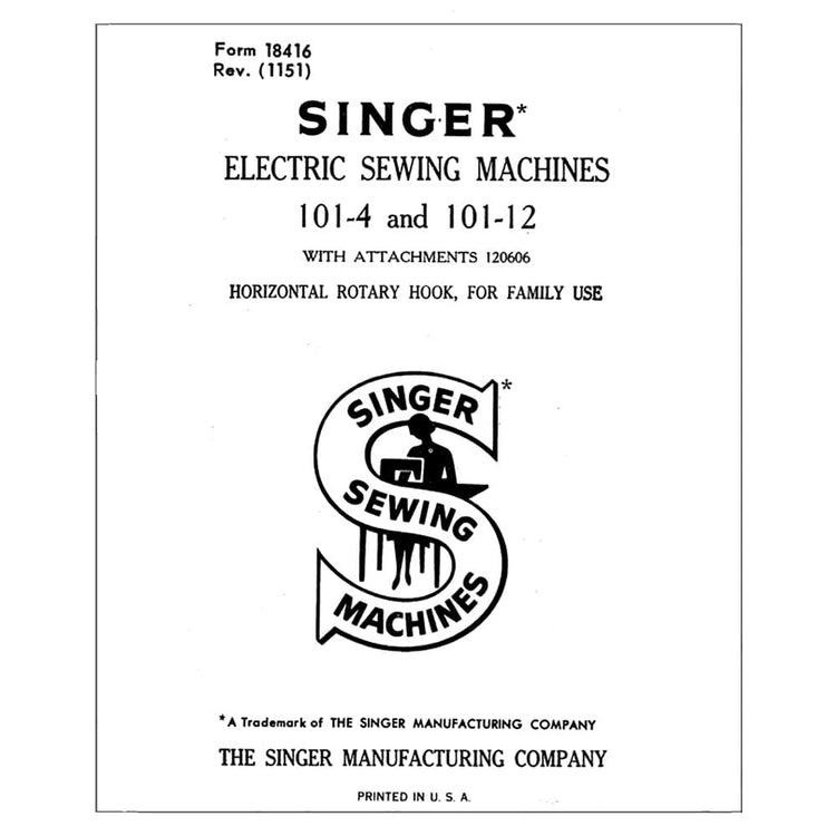 Singer 101-4 Instruction Manual image # 123717