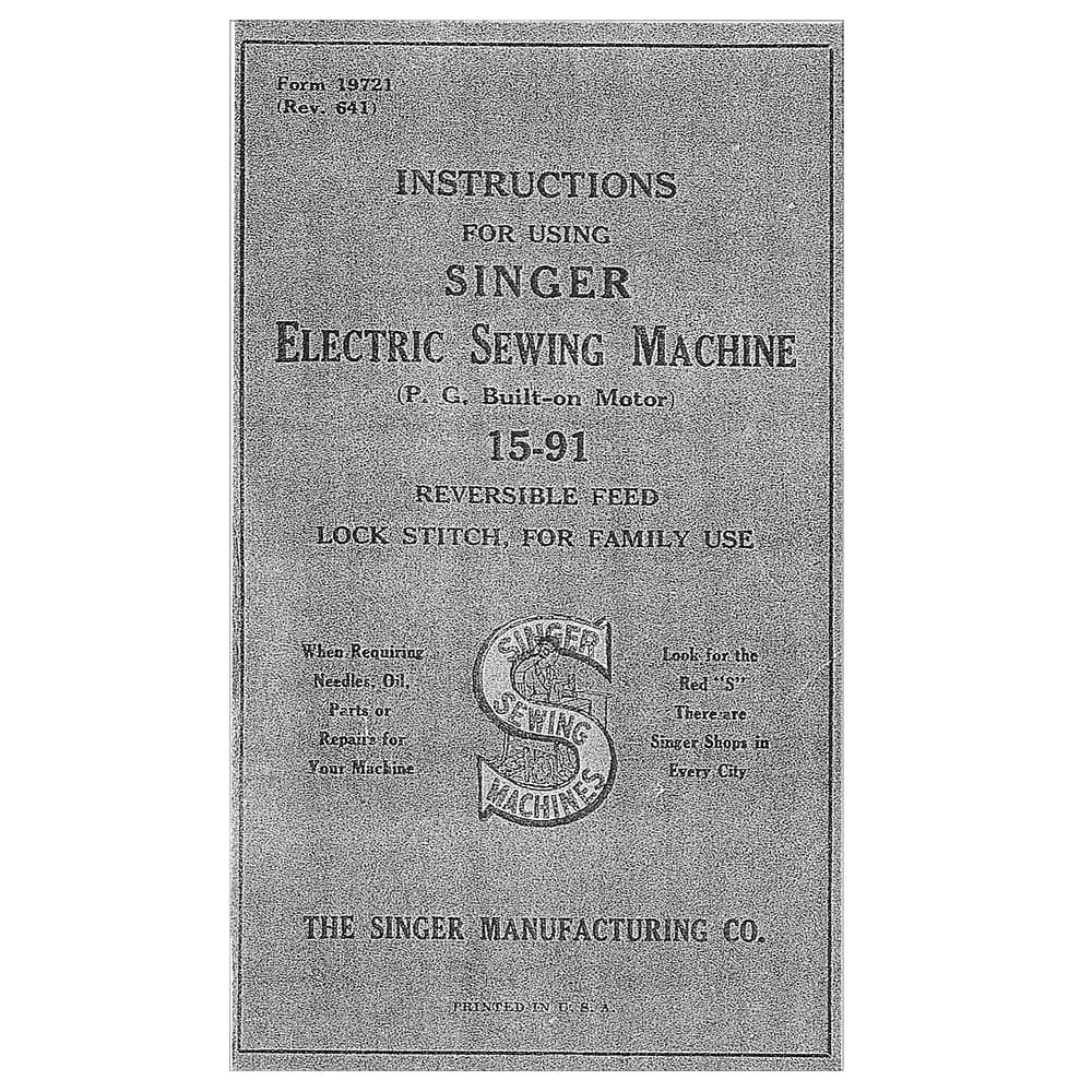 Singer 15-91 Instruction Manual image # 123714