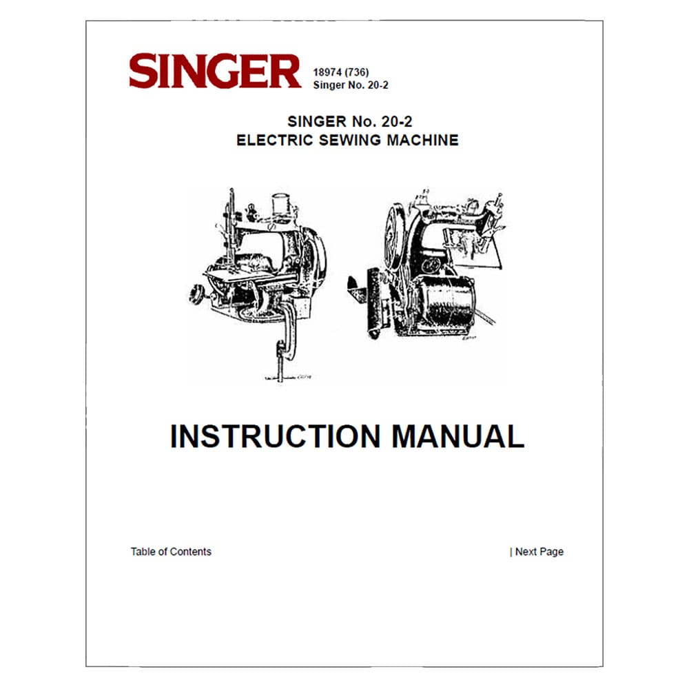 Singer 20-2 Instruction Manual image # 124235