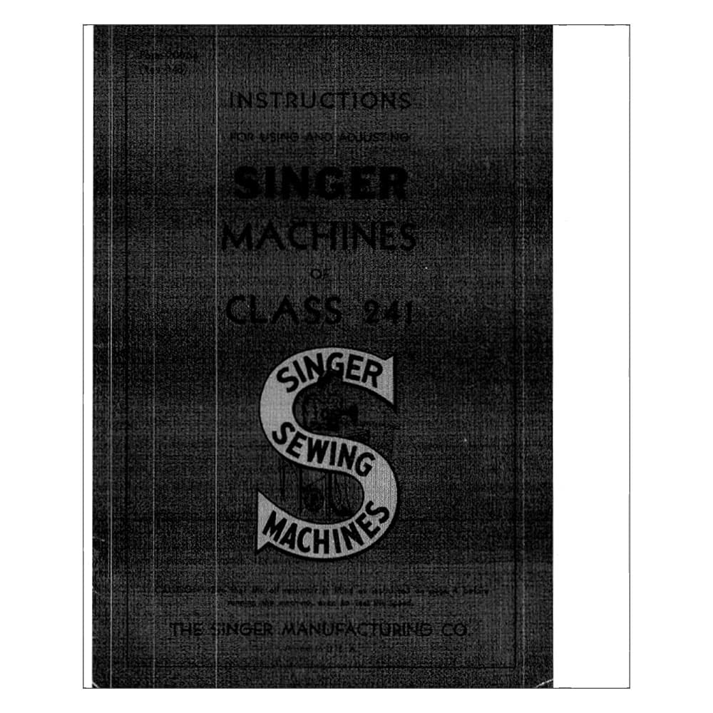 Singer 241 Instruction Manual image # 123640