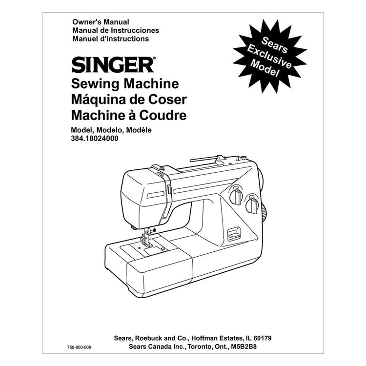 Singer 384.18024 Instruction Manual image # 124416