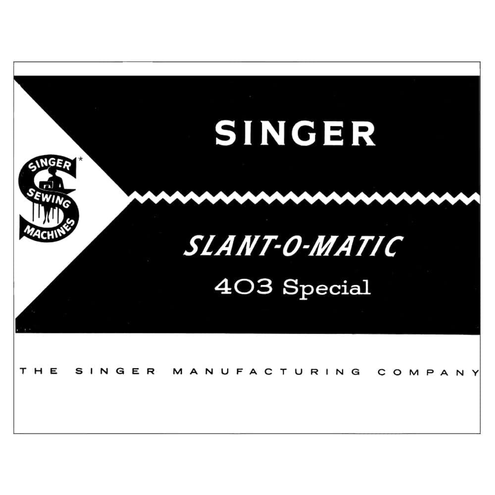 Singer 403 Instruction Manual image # 123773