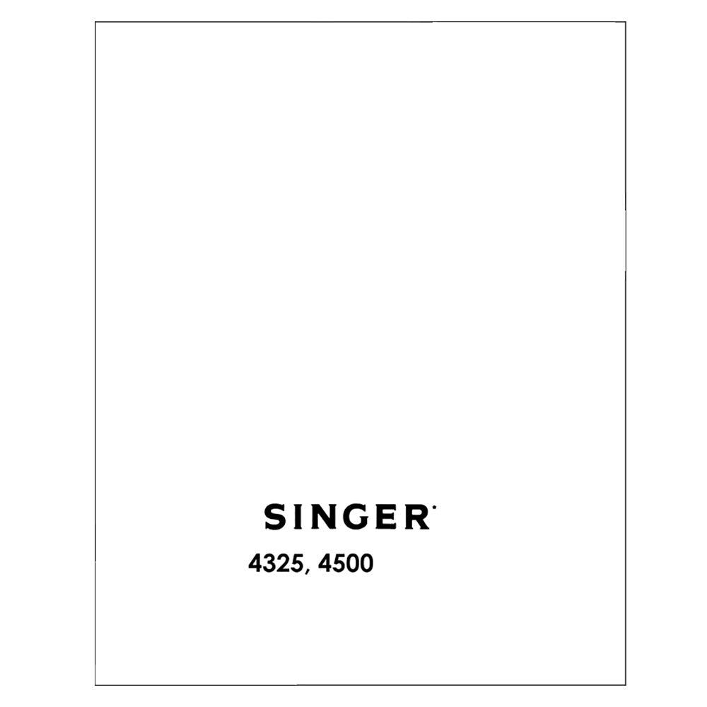 Singer 4500 Instruction Manual image # 124477