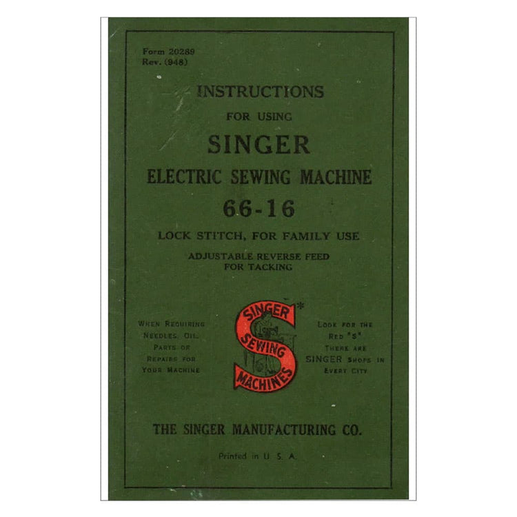 Singer 66-16 Instruction Manual image # 124782