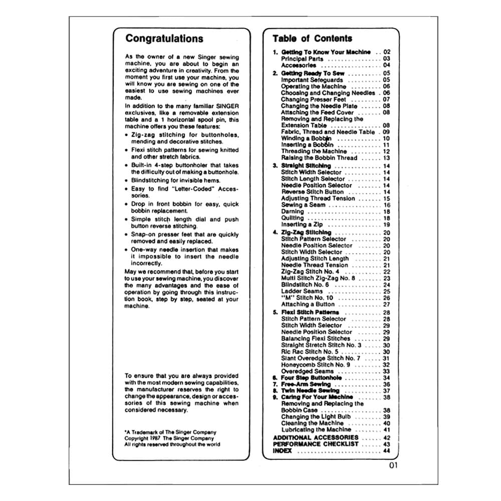 Singer Sonata 6610 Instruction Manual image # 123935