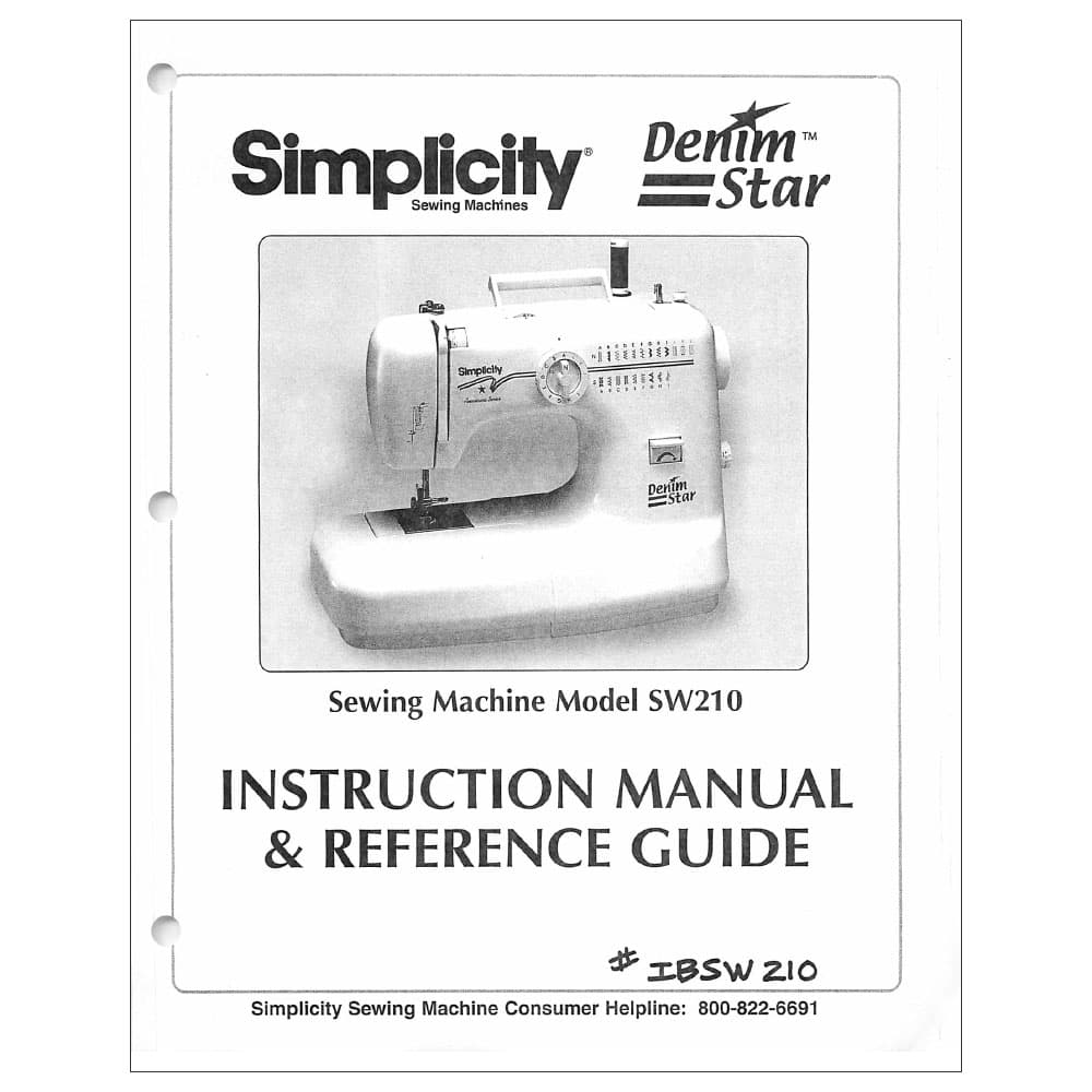 Simplicity SW210 Instruction Manual image # 116216