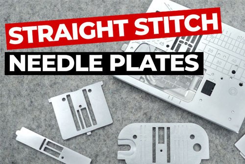 several straight stitch needle plates