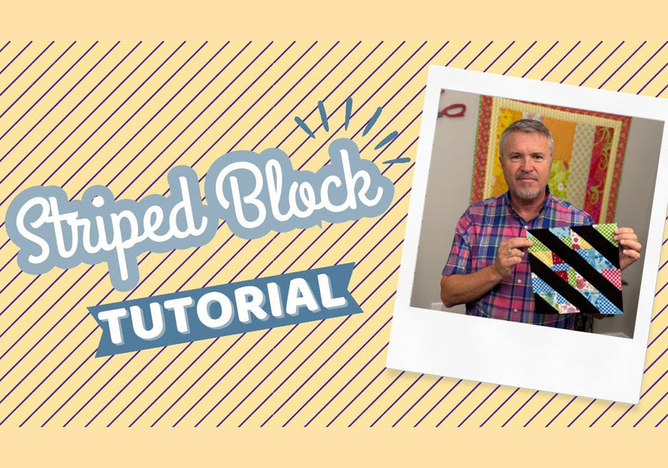 Striped Quilt Block with Half Square Triangles Tutorial