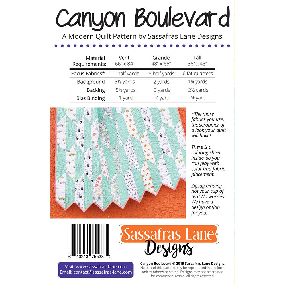 Canyon Boulevard Quilt Pattern