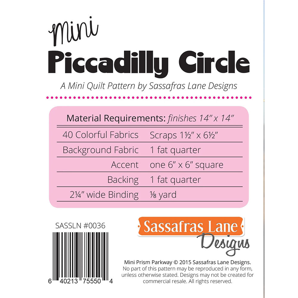 Mini Piccadilly Circle Mini Quilt Pattern image # 104070