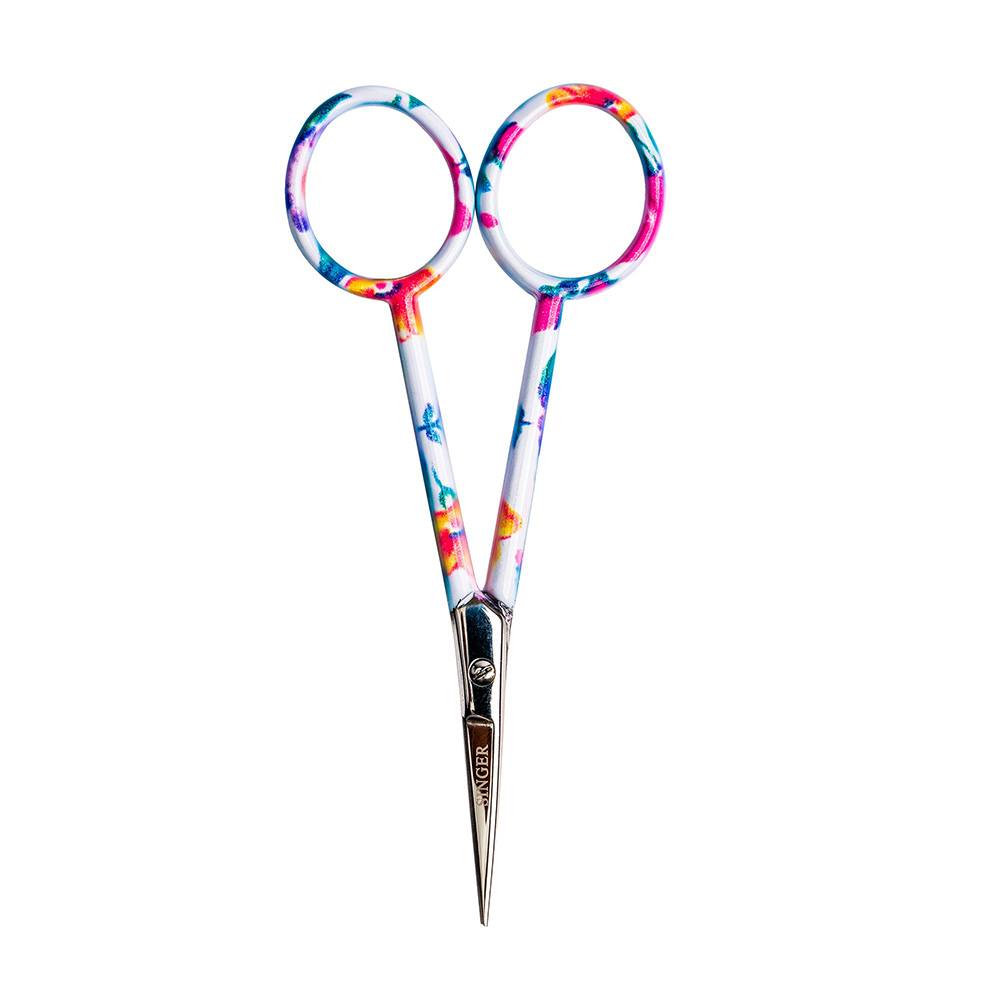 Singer 4" Floral Embroidery Scissors, Curved Tip image # 77255