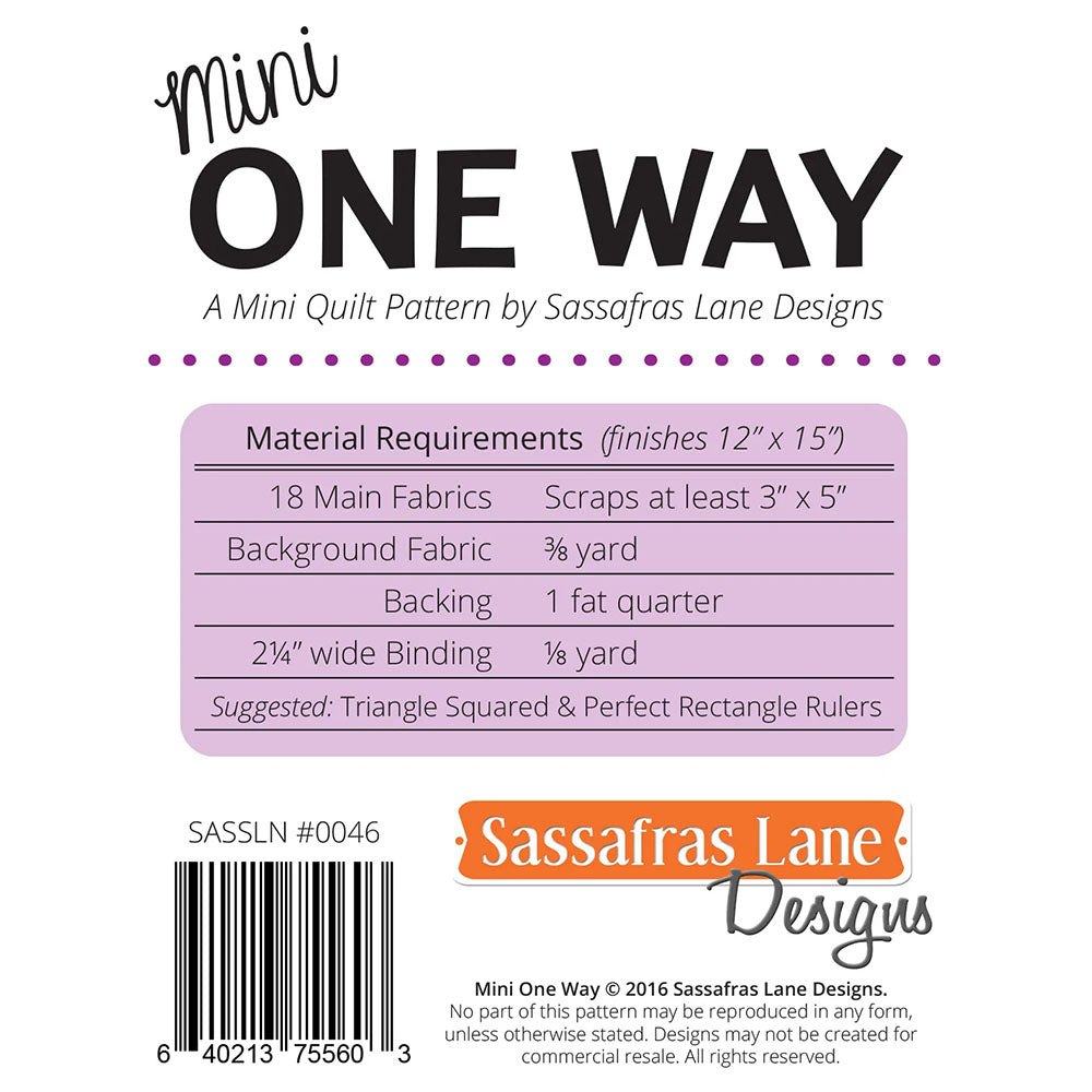 Mini One Way Mini Quilt Pattern image # 104103
