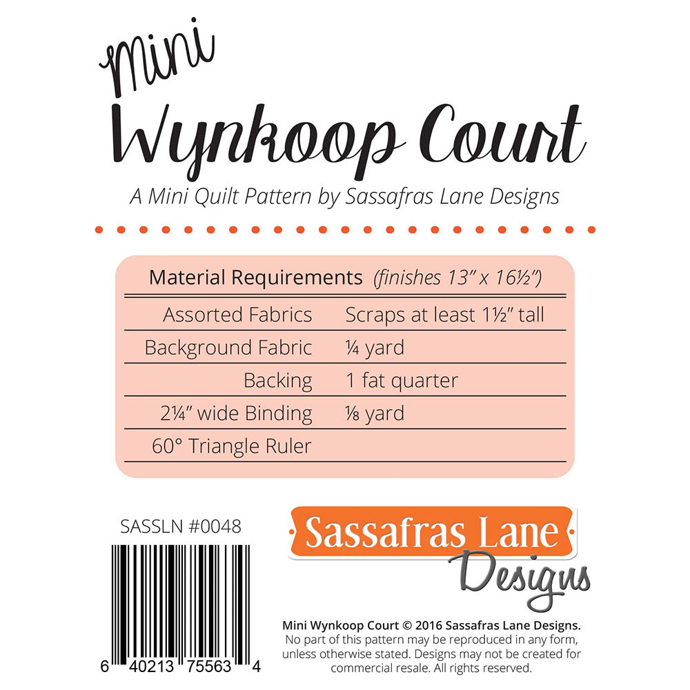 Mini Wynkoop Court Mini Quilt Pattern image # 104325