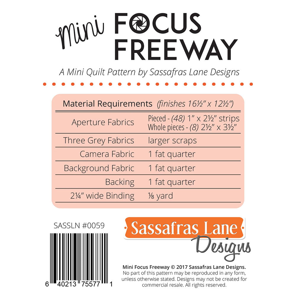 Mini Focus Freeway Mini Quilt Pattern image # 104106