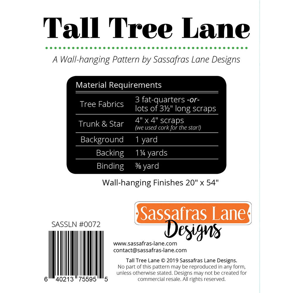 Tall Tree Lane Wall Hanging Pattern image # 104912