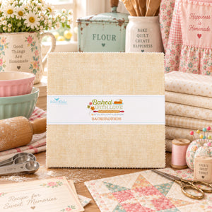 Baked With Love Backgrounds 10" Stacker displayed in a pastel baking and quilting scene.