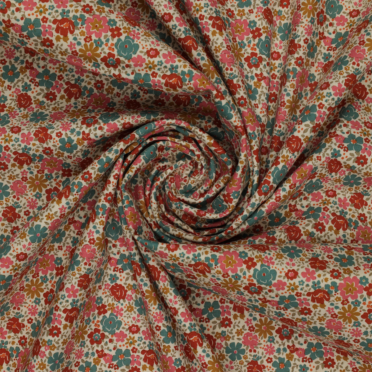 Village Life Fabric Collection - Esther Warm Cream: TIL100681-ESTHER-WARM-CREAM swirled