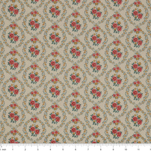 Village Life Fabric Collection - Mable Warm Cream: TIL100682-MABLE-WARM-CREAM with ruler for size