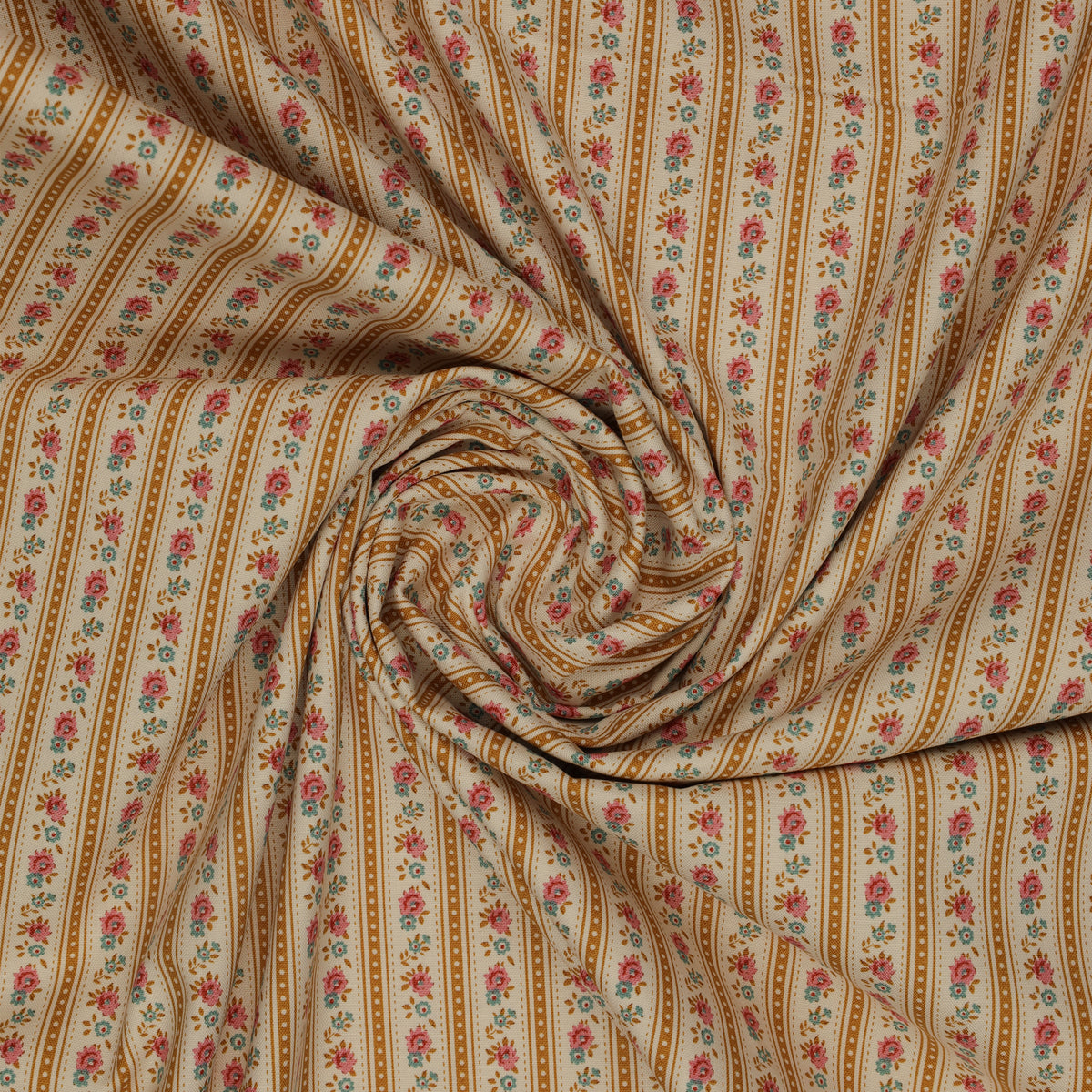 Village Life Fabric Collection - Agnes Ochre: TIL100683-AGNES-OCHRE swirled