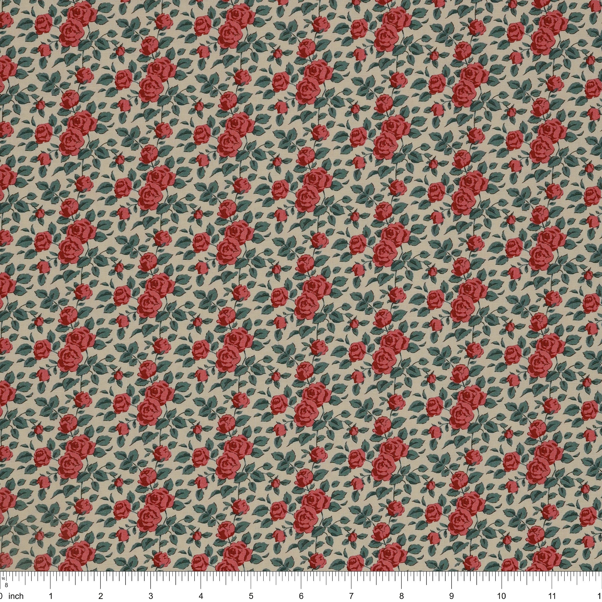 Village Life Fabric Collection - Margot Rust:  TIL100684-MARGOT-RUST with ruler for size