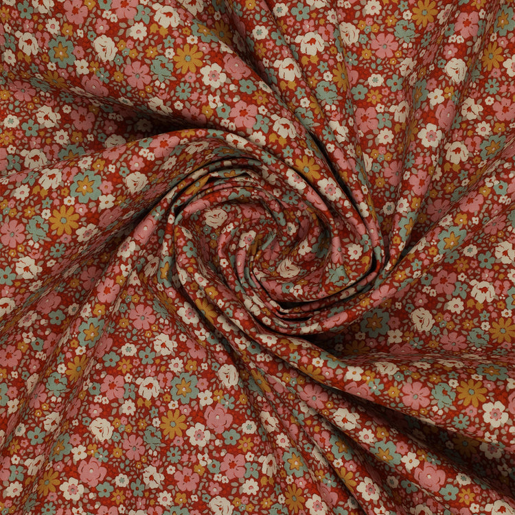 Village Life Fabric Collection - Esther Rust: TIL100685-ESTHER-RUST swirled