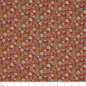 Village Life Fabric Collection - Esther Rust: TIL100685-ESTHER-RUST with ruler for scale