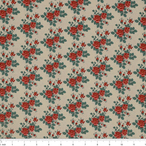 Village Life Fabric Collection - Myrtle Teal: TIL100688-MYRTLE-TEAL with ruler for size
