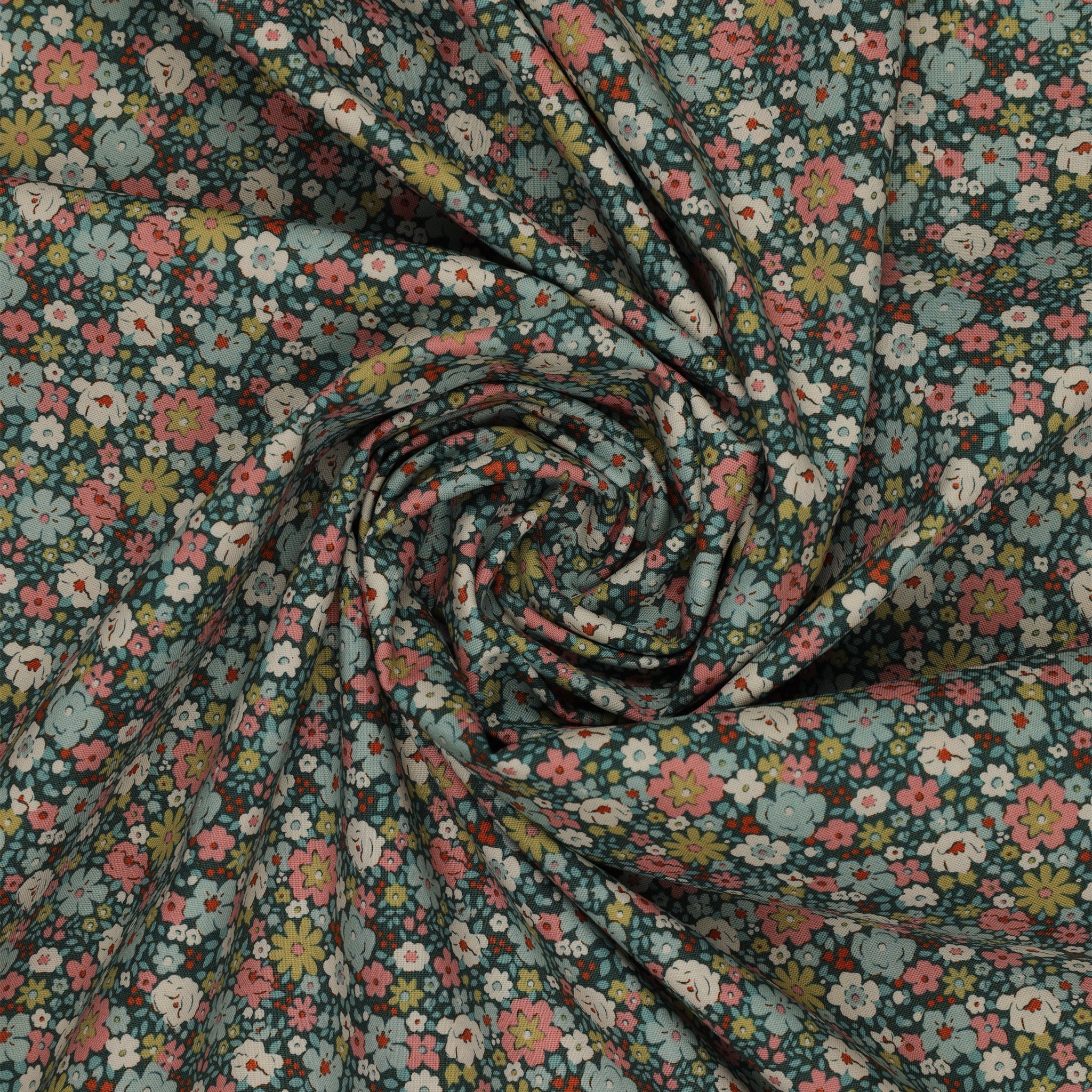 Village Life Fabric Collection - Esther Petrol: TIL100689-ESTHER-PETROL swirled