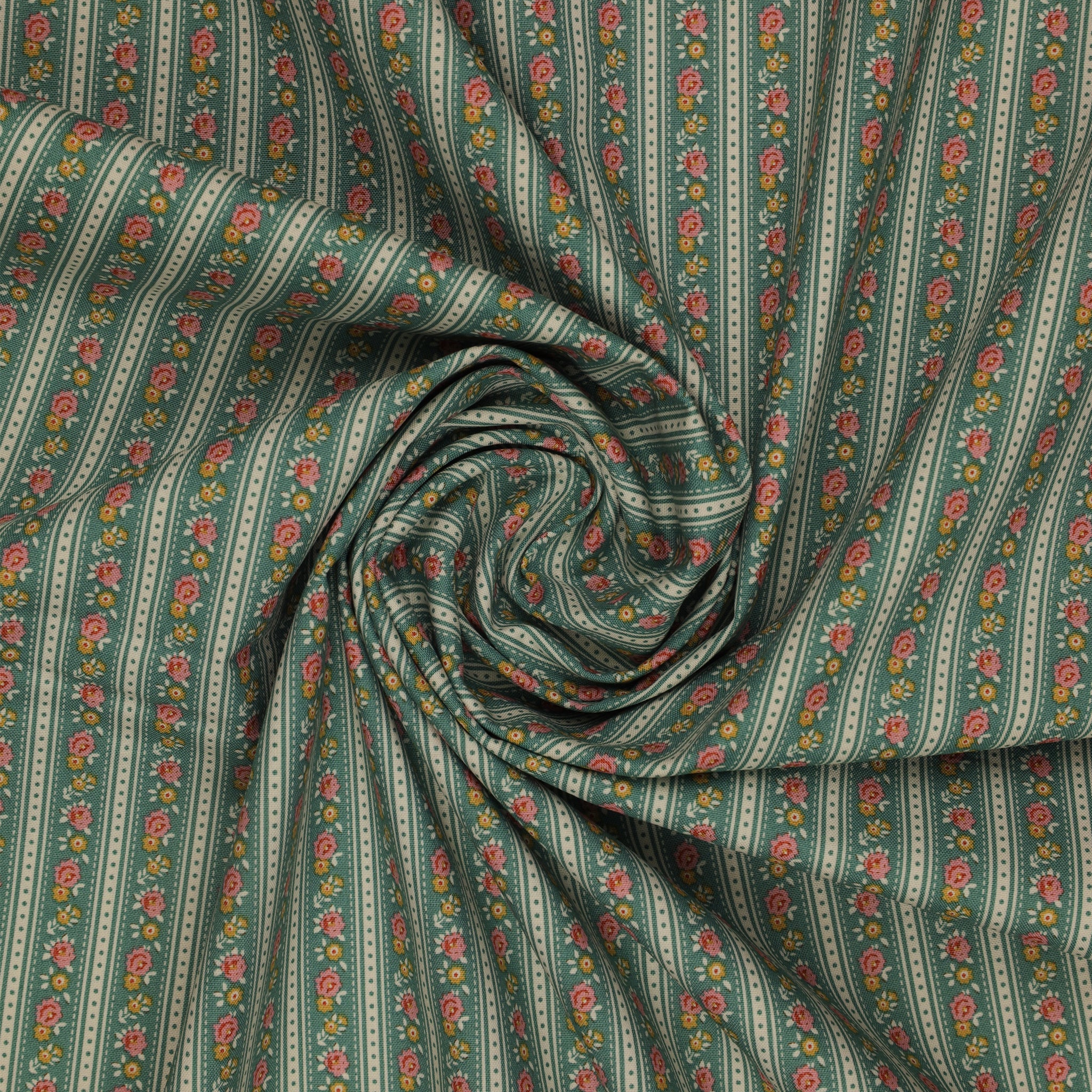 Village Life Fabric Collection - Agnes Teal: TIL100690-AGNES-TEAL swirled