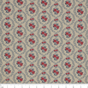 Village Life Fabric Collection - Mable Cold Cream: TIL100692-MABLE-COLD-CREAM with ruler for scale