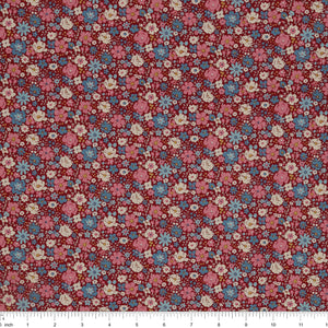 Village Life Fabric Collection - Esther Burgundy: TIL100695-ESTHER-BURGUNDY with ruler for scale