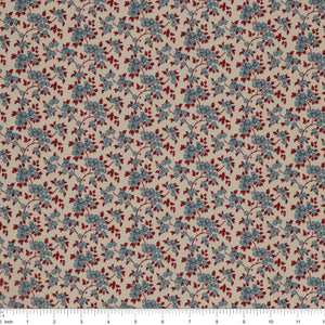 Village Life Fabric Collection - Ruth Blue: TIL100696-RUTH-BLUE with ruler for size
