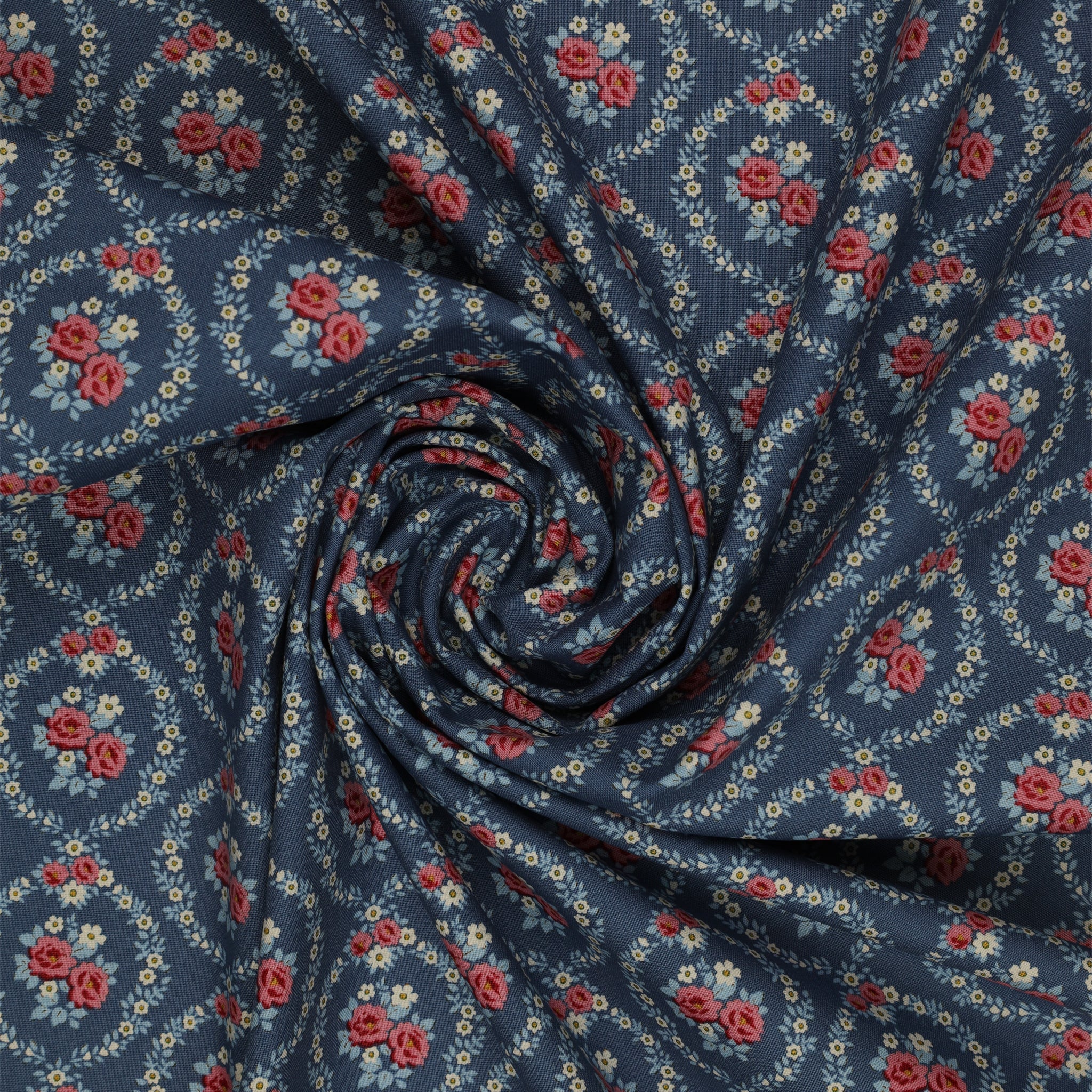 Village Life Fabric Collection - Mable Blue: TIL100697-MABLE-BLUE swirled