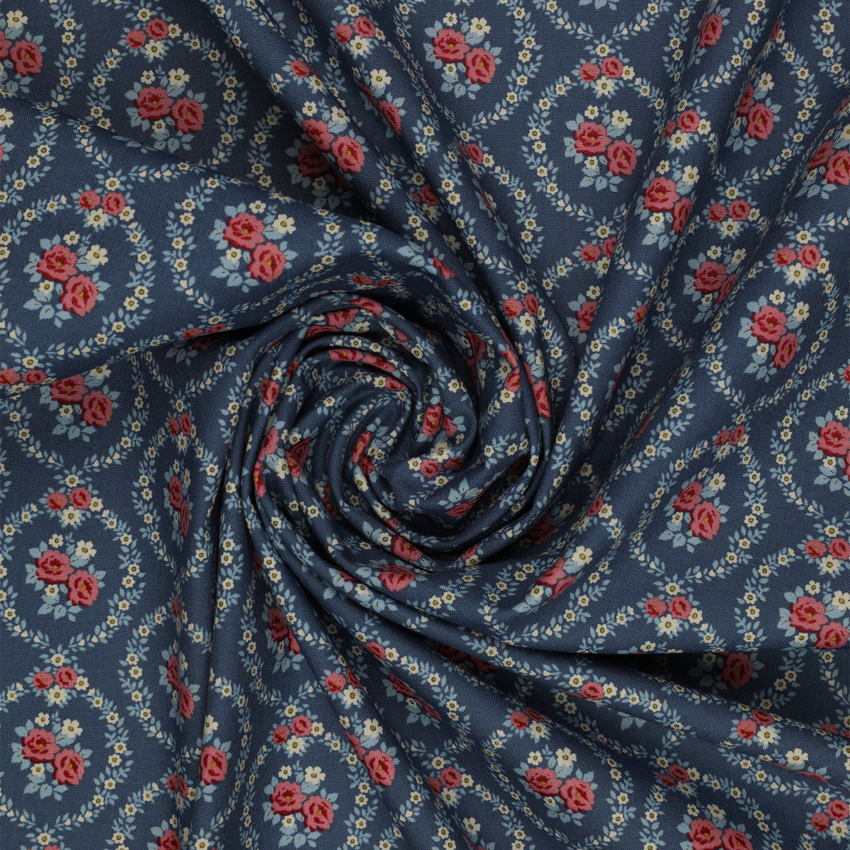 Village Life Fabric Collection - Mable Blue: TIL100697-MABLE-BLUE swirled