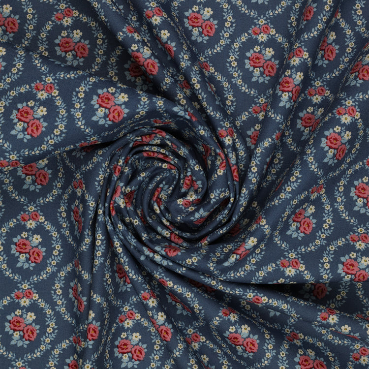 Village Life Fabric Collection - Mable Blue: TIL100697-MABLE-BLUE swirled