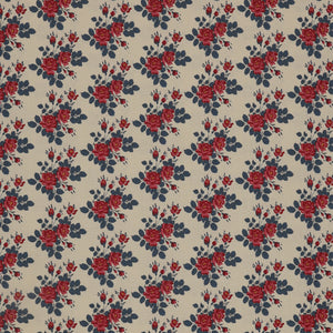 Village Life Fabric Collection - Myrtle Blue: TIL100698-MYRTLE-BLUE with ruler for size