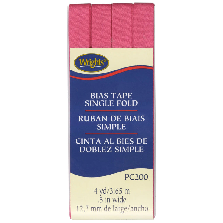 Bias Tape, Single Fold, Wrights #W200-, Berry Sorbet