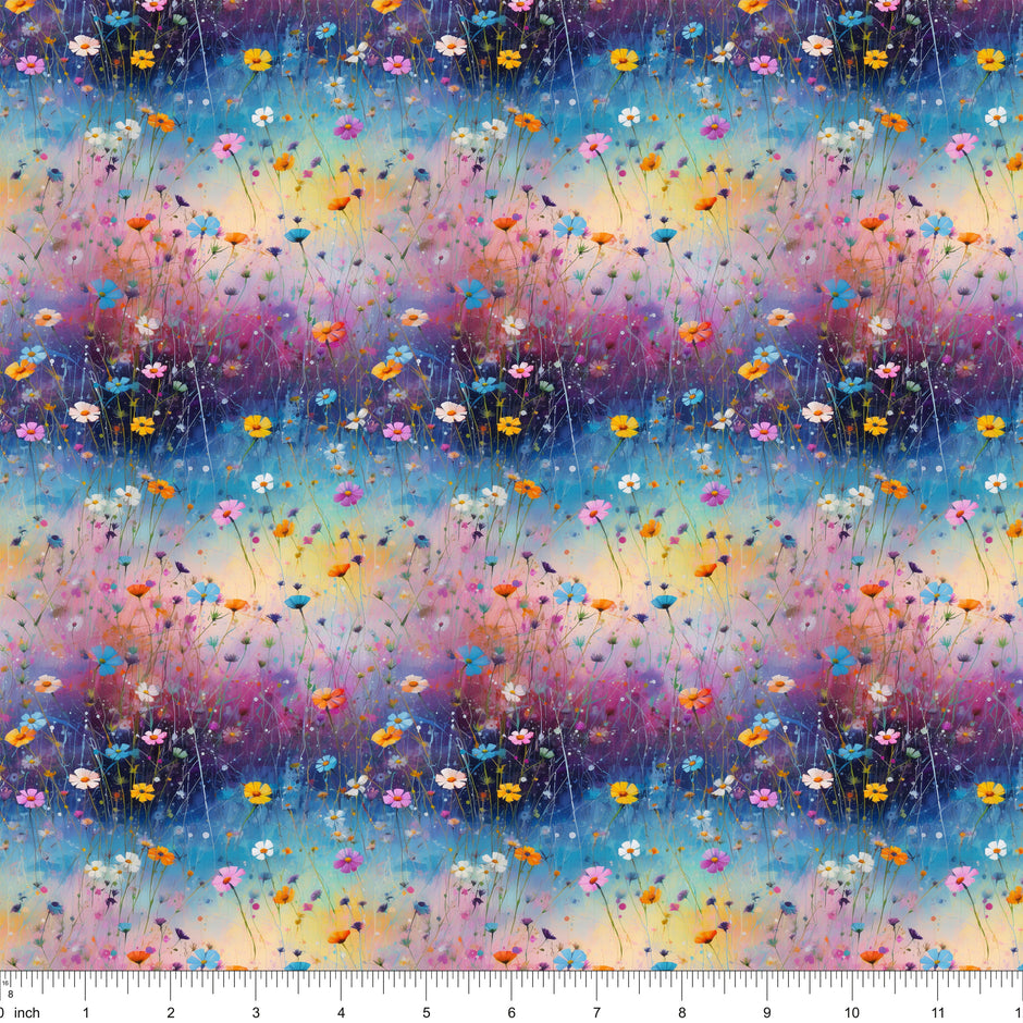 Floral Ombre Art Splash Fabric