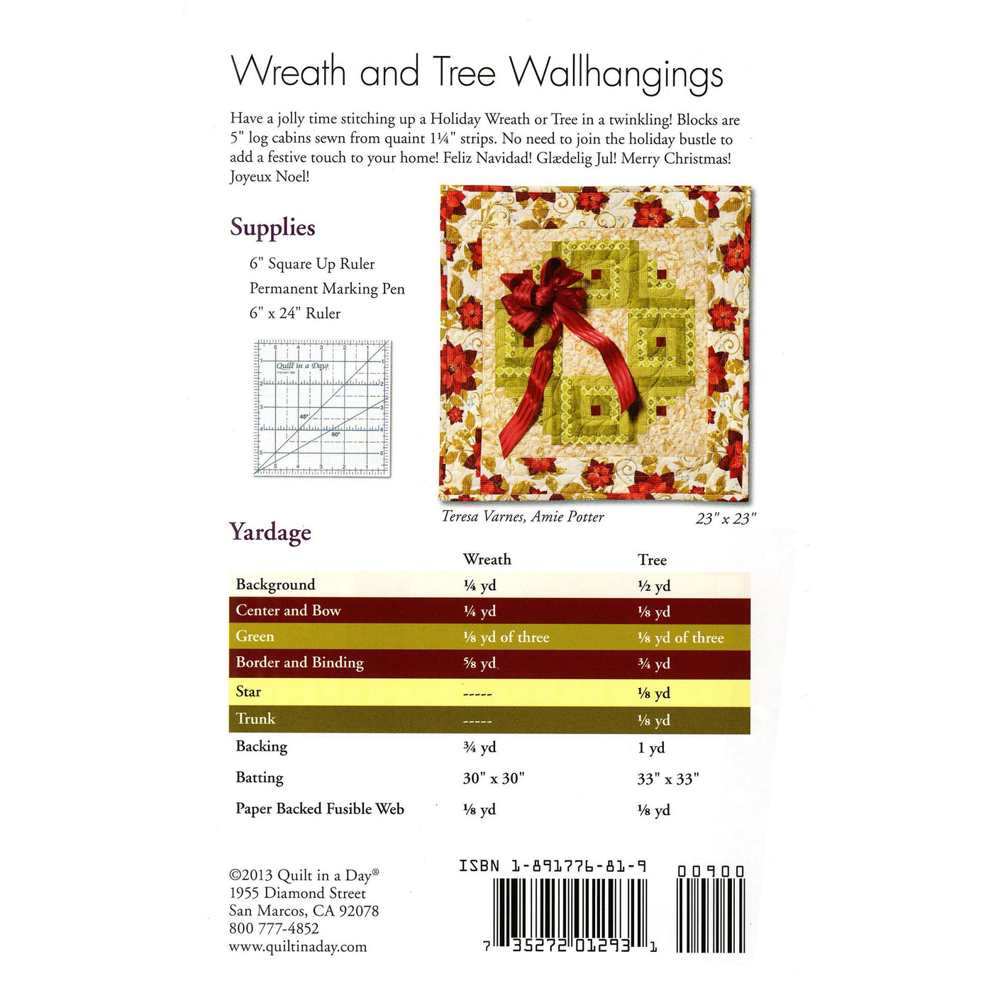 Holiday Wreath and Tree Pattern Eleanor Burns Quilt in a Day image # 35881