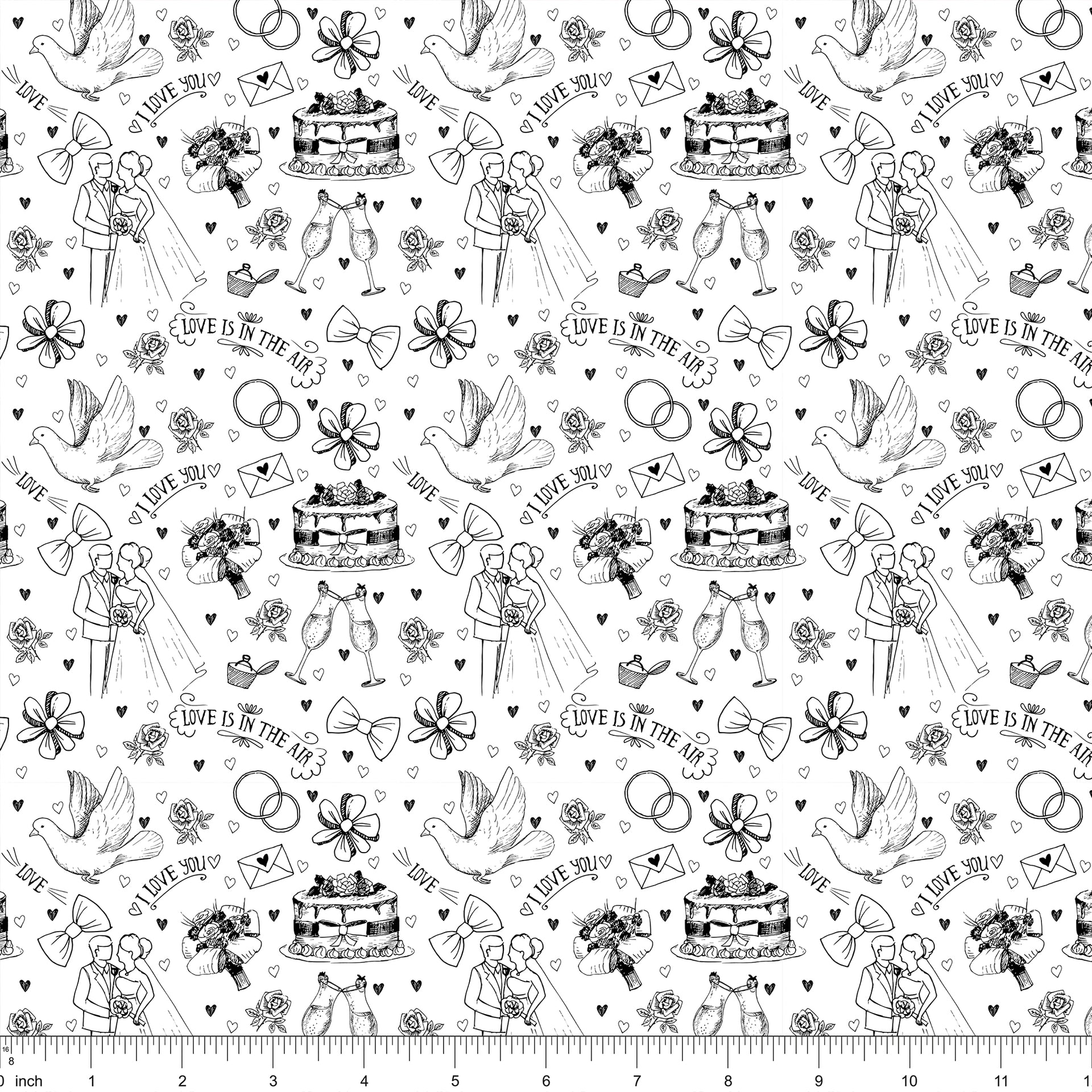 Wedding Day Fabric - Black