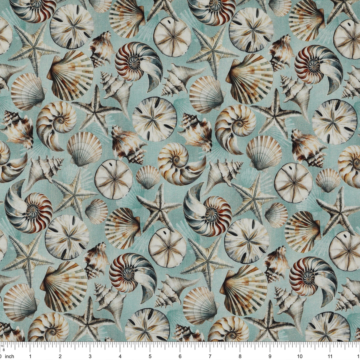 Ocean Shell Textiles Coastal Escape Fabric Collection - Coastal Shells Ocean