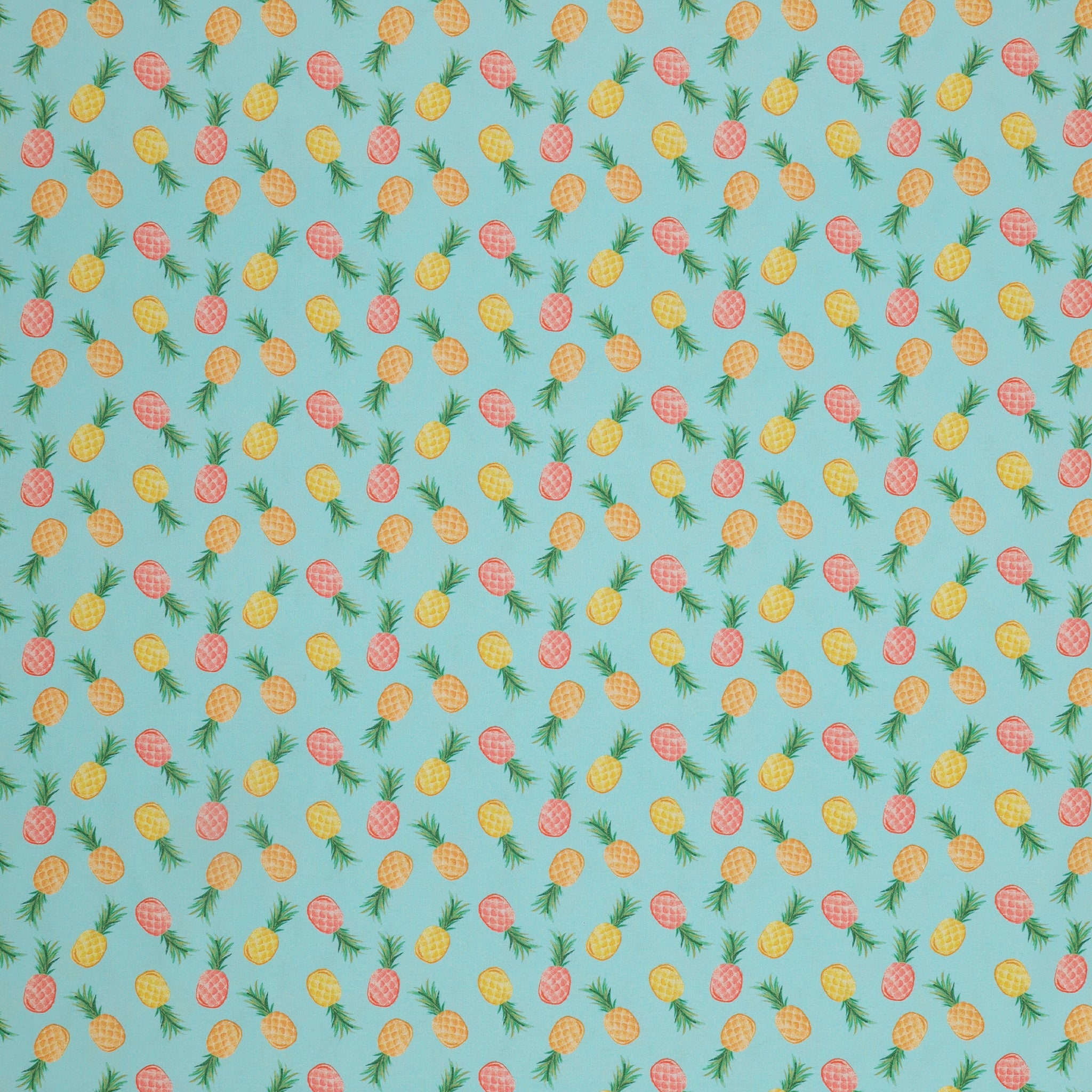 Tropical Splash Fabric Collection - Pineapple Party Light Blue