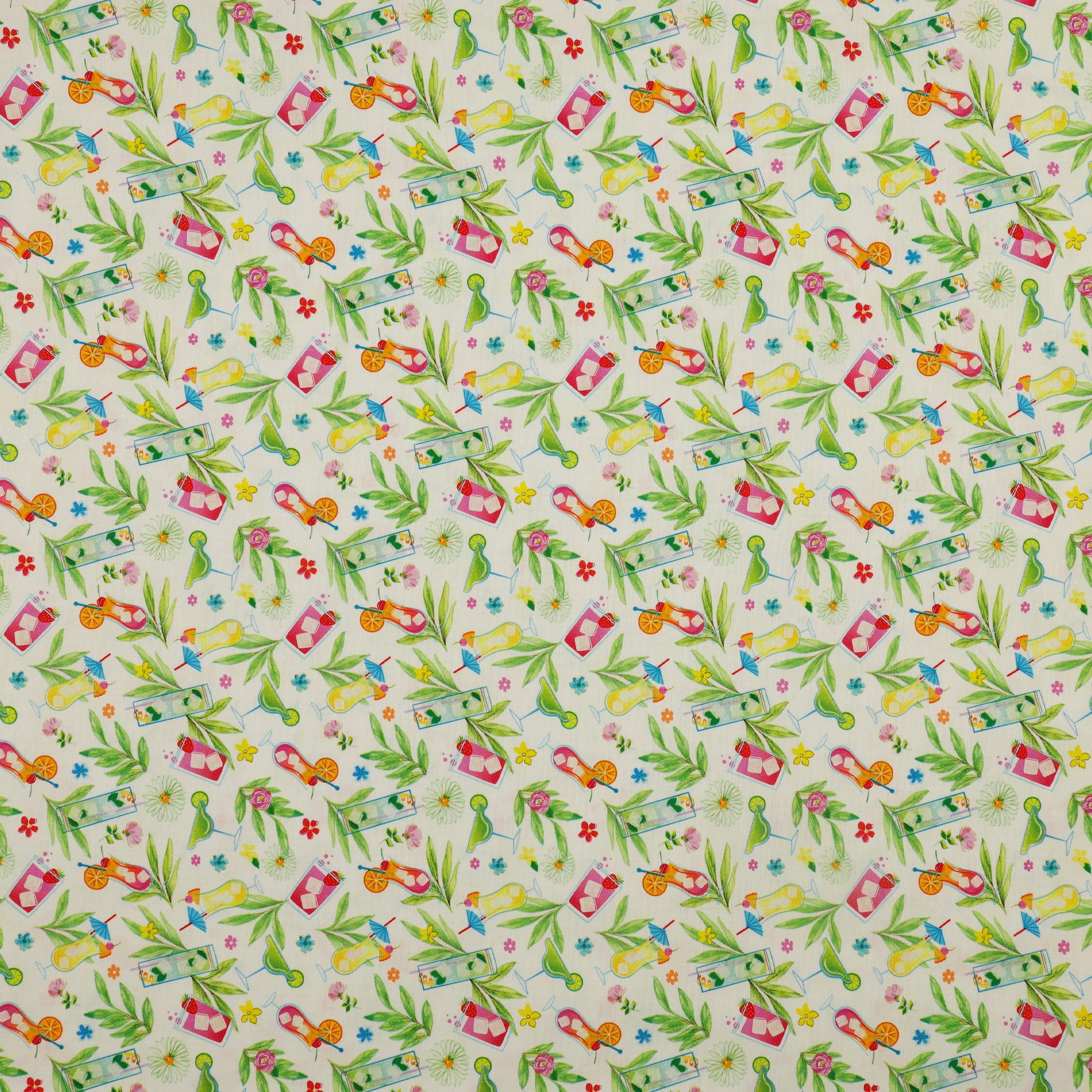 Tropical Splash Fabric Collection - Tropical Punch White