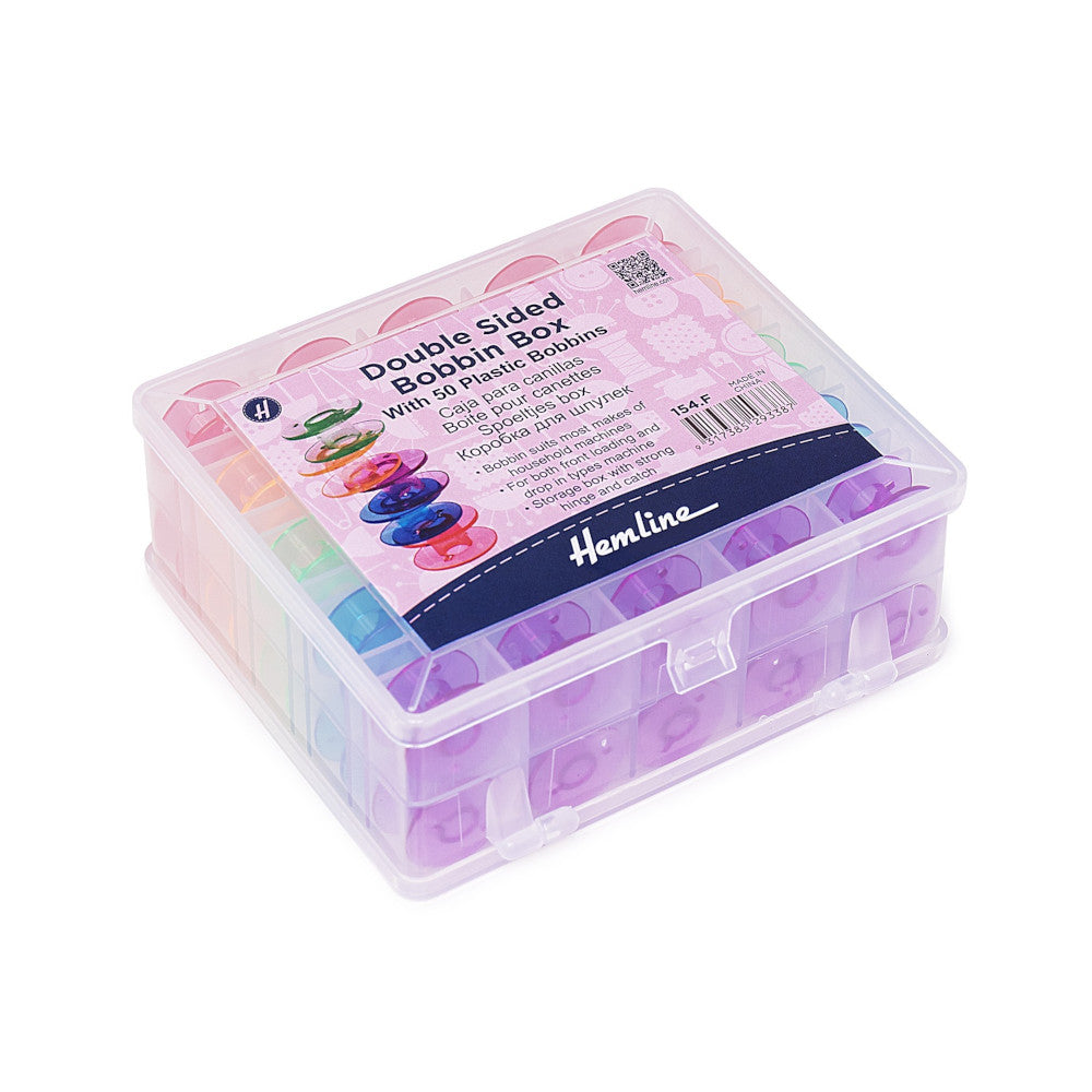 Double Sided Bobbin Box with 50 Colored Bobbins image # 49296