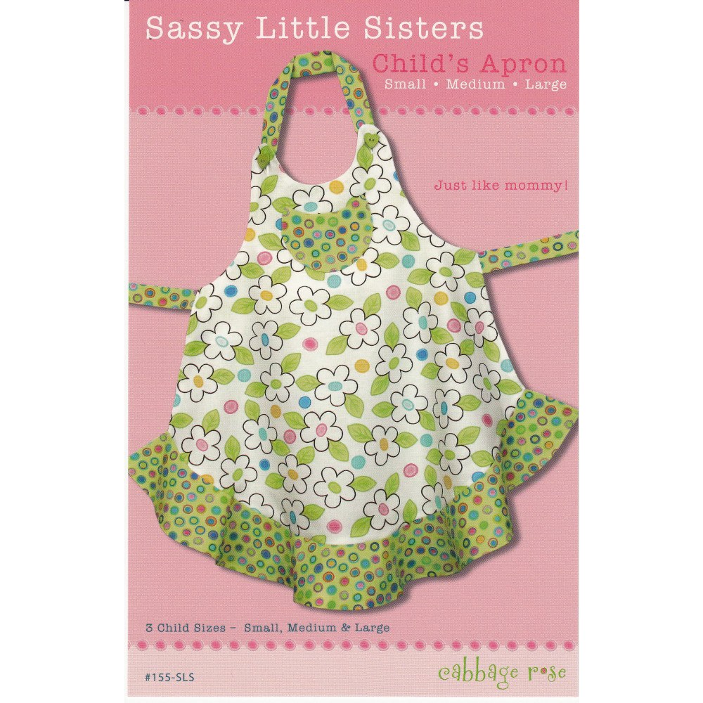 Sassy Little Sister Children's Apron, Cabbage Rose image # 39998